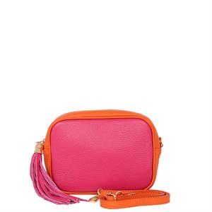 MSH Fuchsia & Orange Italian Leather Camera Bag